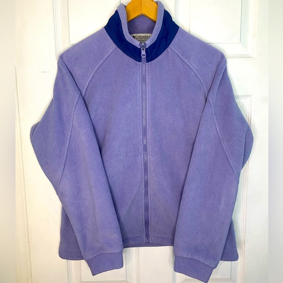 Vintage Y2K Columbia Retro Purple Women’s Full Zip Fleece Drawstring Jacket - Picture 3 of 13